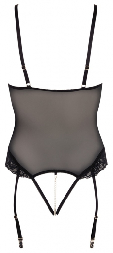 Strapsbody ouvert m. Schrittkette Netz & Spitze