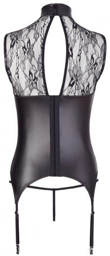 Strapshemd busenfrei String schrittoffen Mattglanz & Spitze