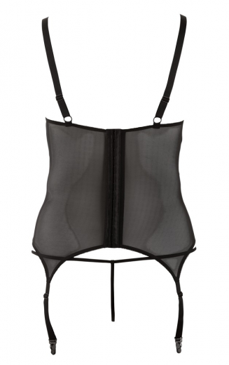 Strapshemd m. geschlitzen Cups Wetlook & Spitze grosse Grössen