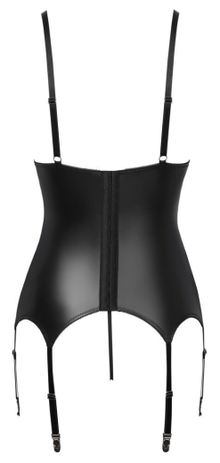 Suspender Shirt & Thong ouvert Mattlook & Lace purple with adjustable 6 Suspenders Hook Fastener @back buy