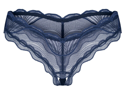 String ouvert Nightly Blue m. Spitzenoptik aufregend schrittoffen Blau-in-Blau Damenstring von OBSESSIVE günstig kaufen