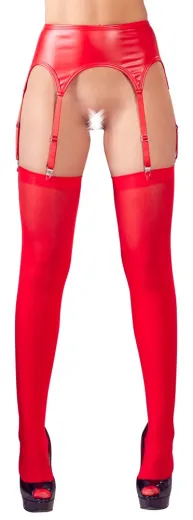 Strumpfhaltergürtel Mattlook & Strümpfe rot
