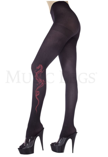 Collants Drachen Tattoo Rot