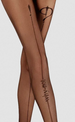 Strumpfhose ouvert m. Muster Ballerina 2223 m. eingewebtem Höschenteil Ziernaht & Schriftzug WHY NOT vorne kaufen