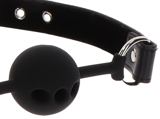 Taboom Ballknebel gelocht Silikon m. Kunstlederband schwarz