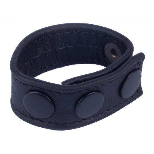 The-RED Cockring m. Druckverschluss Cocky Leder schwarz bis 60mm Durchmesser schwarze Druckknöpfe kaufen