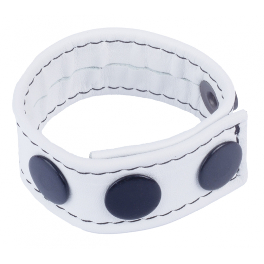 The-RED Cockring m. Druckverschluss Cocky Leder weiss bis 60mm Durchmesser einstellbar feines Rindsleder kaufen