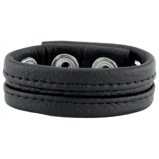 The-RED Cockring m. Druckverschluss Leder schwarz einstellbar von 30mm bis 55mm Durchmesser Rindsleder kaufen