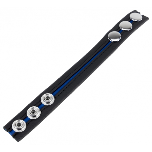 The-RED Cock Ring w. Snaps Leather black-blue fine & soft Cowhide adjustable 30mm-55mm Diameter by THE RED buy