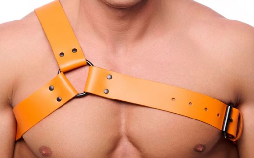 The-RED Shoulder-Harness Leather orange L-XL 2mm thick Cowhide with black Metal Hardware by THE RED buy cheap