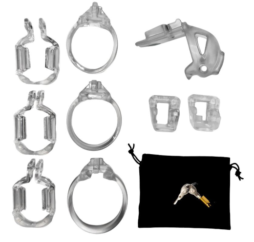 The-Vice Mach-2 Peniskäfig Micro transparent 3 Cockringe & Auszieh-Schutzabdeckung internes Schloss kaufen