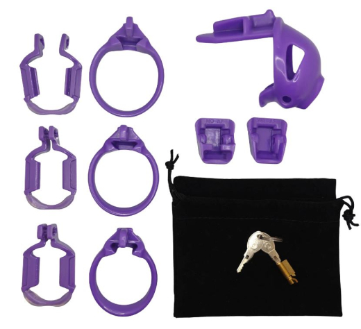 The-Vice Mach-2 Peniskäfig Micro violett 3 Cockringe & Auszieh-Schutzabdeckung internes Schloss von THE VICE kaufen
