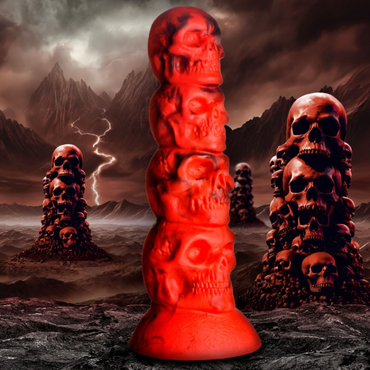 Totenkopf-Dildo Creature Cocks Doom m. Saugfuss Silikon