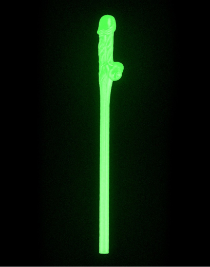 Drinking Straws Penis Glow-in-the-Dark 9-Pc. Polyethylene penis-shaped Mouthpiece 100% recycleable Fun-Party Straws buy