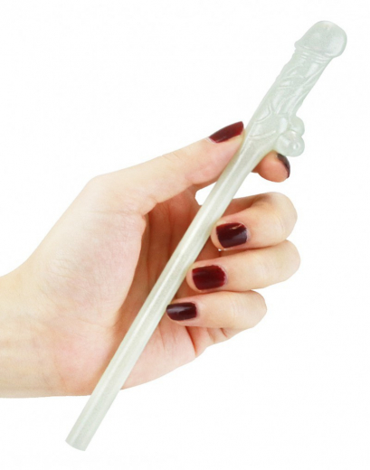 Drinking Straws Penis Glow-in-the-Dark 9-Pc. Polyethylene penis-shaped Mouthpiece by LOVETOY buy cheap
