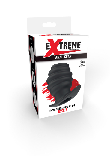 Tunnel Butt Plug Invader large Silicone w. stimulating Ribs & ergonomic Base 5cm insertable Diameter by HIDDEN DESIRE buy