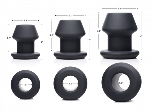 Tunnel-Plugs 3er-Set Gape-Grommets Silikon