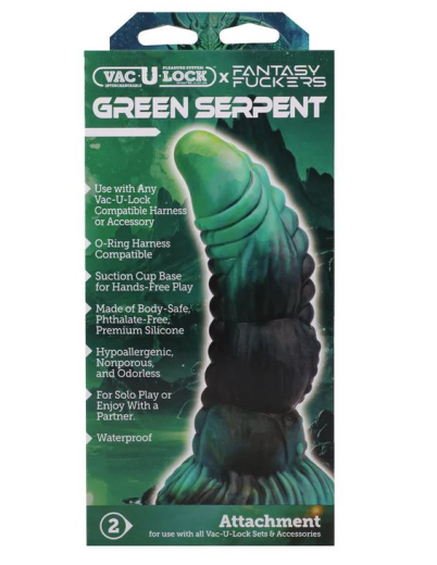 Vac-U-Lock Fantasy Fuckers Green Serpent Silikon Fantasiedildo mit Saugfuss von DOC JOHNSON günstig kaufen