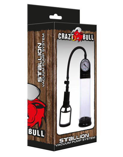 Vakuum Penispumpe m. Druckanzeige Crazy Bull Stallion Vakuumpumpe mit Kolbengriff von CRAZY BULL kaufen