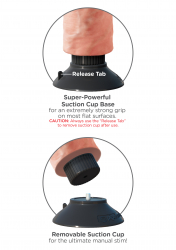 Vibrator m. abnehmbarem Saugfuss King Cock 9 Inch haut