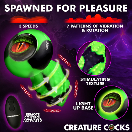 Butt Plug vibrating & squirming Eye of the Spawn Silicone 3x7 Rotation- & 3x7 Vibration Modes Classic Shaped Anal Toy buy
