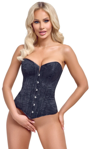 Vollbrust-Corsage trägerlos mattschwarz