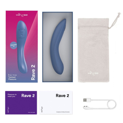 We-Vibe Rave2 Vibrateur point G m. App bleu Vibromasseur en silicone silencieux et puissant de WE-VIBE à bas prix