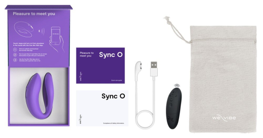 We-Vibe Sync O Couples Vibrator w. App purple w. wireless Remote special O-Design rechargeable by WE-VIBE buy cheap