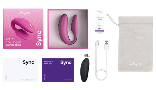 We-Vibe Sync2 Couples Vibrator w. Remote & App pink w. 10x10 Mode waterproof USB rechargeable by WE-VIBE buy cheap