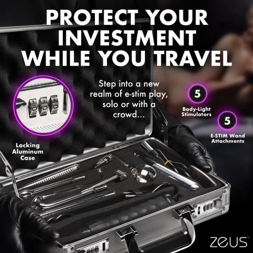 Zeus Violet Wand Ultimate Edition E-Stim Device Metal Case with 11 different Electrodes purple fluorescent buy