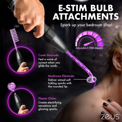 Zeus Violet Wand Ultimate Edition E-Stim Device w. 11 different Electrodes fluorescent Purple by ZEUS USA buy cheap