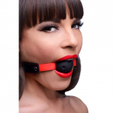 ABS Ball Gag w. Holes & PU-Leather Strap Subdue Me