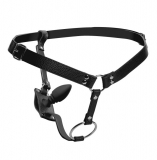 Anal Plug Harness m. Cockring Kunstleder