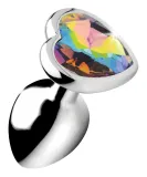Analplug Herz Rainbow Prism Aluminium medium