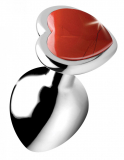 Butt Plug Heart red Jasper Aluminium medium