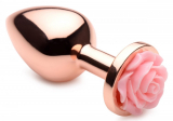 Butt Plug pink Rose Aluminium golden-colored medium