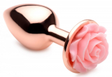 Butt Plug pink Rose Aluminium golden-colored small