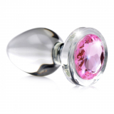 Plug anal avec pierre précieuse Pink Gem medium Verre