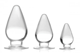 Lot de plugs anaux « Triple Cones » en TPE transparent