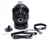 Bondage Haube abschliessbar m. Penisknebel Kunstleder