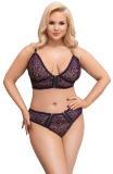 Bralette & slip avec fermeture frontale dentelle grandes tailles lilas