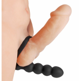 Cockring avec godemiché et vibration Double Fun Silicone