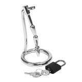 Cockring w. wavy Urethral Insert Stainless Steel
