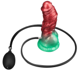 Godemiché gonflable double densité silicone AEROSX 7.5-Inch rouge-vert