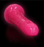Dildo fluorescent Realistic slim Dong 6-Inch pink