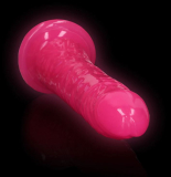 Godemiché fluorescent Realistic slim Dong 8-Inch rose