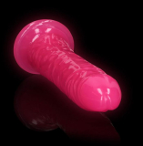 Dildo fluoreszierend Realistic slim Dong 9-Inch pink