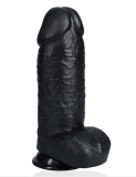 Dildo w. Balls Extra Thick Straight 10-Inch black