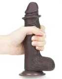 Dildo Sliding Skin Dual Layer 7-Inch schwarz