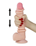 Dildo Sliding Skin Dual Layer 9-Inch hautfarben